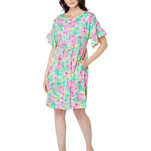 Lilly Pulitzer Tiltson Swing Dress in White Resort Pear Necessities